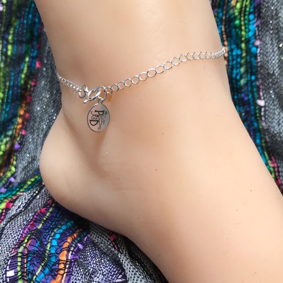 Green Aventurine Sterling Silver Ankle Bracelet- Green Aventurine Anklet - Picture 6 of 7